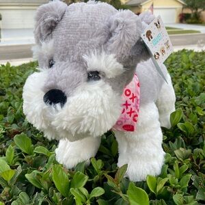 Gray and White Cuddly Dog Plush Toy NWT